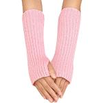 Nudefarbene Fingerlose Handschuhe & Halbfinger-Handschuhe aus Leder für Damen Einheitsgröße für den für den Winter 