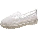 Weiße Elegante Slip-on Sneaker ohne Verschluss aus Leder orthopädisch für Damen Größe 40 für den für den Sommer 