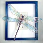 Blaue Moderne Bilder mit Rahmen mit Insekten-Motiv matt 