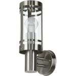 Silberne Moderne licht-erlebnisse Außenwandleuchten & Außenwandlampen aus Edelstahl E27 