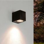 Schwarze Moderne licht-erlebnisse Rechteckige Außenwandleuchten & Außenwandlampen GU10 