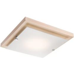 Licht-Erlebnisse Deckenleuchte »ERIN«, Deckenleuchte Wohnzimmer Holz Glas quadratisch modern vielseitige Lampe, weiß