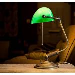 Licht-Erlebnisse Schreibtischlampe »LAMPADE MINISTERO«, Bankerlampe Grün Messing Bronze Zugschalter Lampe, bunt