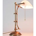 Licht-Erlebnisse Schreibtischlampe »LAMPADE MINISTERO«, Premium Bankerlampe Tisch Echt-Messing H:46cm hochwertige Handfertigung, braun