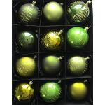 Olivgrüne Christbaumkugeln & Weihnachtsbaumkugeln aus Glas mundgeblasen 