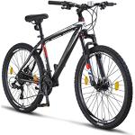 Licorne Bike Diamond Premium Mountainbike Aluminium, Fahrrad für Jungen, Mädchen, Herren und Damen - 21 Gang-Schaltung - Scheibenbremse Herrenrad – einstellbare Vordergabel (26, Schwarz)