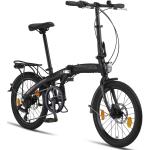 Licorne Bike Phoenix 2D, 20 Zoll Aluminium-Faltrad-Klapprad, Scheibenbremse, Discbremse, V-Bremse Faltfahrrad-Herren-Damen, 7 Gang Kettenschaltung - Folding City Bike, Alu-Rahmen, StVZO, Vorderlampe, Hinterlampe
