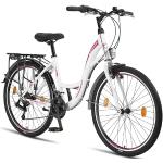 Licorne Bike Stella Premium City Bike in 24,26 und 28 Zoll - Fahrrad für Mädchen, Jungen, Herren und Damen - 21 Gang-Schaltung - Hollandfahrrad Citybike (Weiss, 26.00)