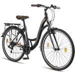 Licorne Bike Stella Premium City Bike in 24,26 und 28 Zoll - Fahrrad für Mädchen, Jungen, Herren und Damen - 21 Gang-Schaltung - Hollandfahrrad Citybike (28 Zoll, Schwarz)