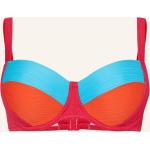Pinke Gestreifte LIDEA BY MARYAN MEHLHORN Bikini-Tops aus Polyamid gepolstert für Damen Größe L 