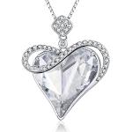 Reduzierte Silberne Silberketten mit Namen mit Herz-Motiv aus Silber mit Zirkonia personalisiert für Damen zum Muttertag 