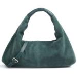 Dunkelgrüne Liebeskind Lederhandtaschen mit Reißverschluss aus Veloursleder für Damen 