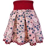 Rosa Blumenmuster Bio Nachhaltige Kinderfaltenröcke aus Baumwolle für Mädchen Größe 86 
