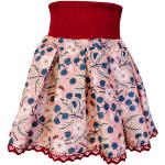 Rosa Blumenmuster Bio Nachhaltige Kinderfaltenröcke aus Baumwolle für Mädchen Größe 104 