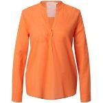 Orange Unifarbene Lieblingsstück Nachhaltige V-Ausschnitt Blusenshirts & Schlusen für Damen für den für den Frühling 