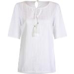 Reduzierte Weiße Bestickte Lieblingsstück Nachhaltige Blusenshirts & Schlusen aus Baumwolle für Damen Größe L 