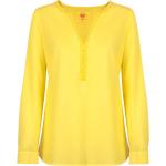 Gelbe Langärmelige Lieblingsstück Nachhaltige V-Ausschnitt Tunika-Blusen für Damen Größe XXL 