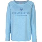 Blaue Motiv Casual Langärmelige Lieblingsstück Nachhaltige Rundhals-Ausschnitt Damensweatshirts aus Baumwolle Größe XL 
