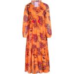 Orange Blumenmuster Asymmetrische Kleider für Damen Größe M 