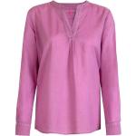 Rosa Unifarbene Langärmelige Lieblingsstück Nachhaltige V-Ausschnitt Blusenshirts & Schlusen aus Baumwolle für Damen Größe XS 