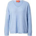 Reduzierte Hellblaue Unifarbene Langärmelige Lieblingsstück Nachhaltige Kaschmir-Pullover für Damen 