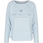 Hellblaue Langärmelige Lieblingsstück Nachhaltige Damensweatshirts aus Baumwolle Größe XL für den für den Herbst 