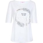 Reduzierte Offwhitefarbene Casual Kurzärmelige Lieblingsstück Nachhaltige Rundhals-Ausschnitt T-Shirts für Damen Größe L 1-teilig 