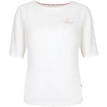 Offwhitefarbene Kurzärmelige Lieblingsstück Nachhaltige Rundhals-Ausschnitt T-Shirts aus Baumwolle mit Kapuze für Damen Größe S 