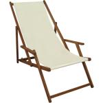 Erst-Holz Liegestuhl weiß Gartenliege klappbare Sonnenliege Deckchair Strandstuhl Holz Gartenmöbel 10-303 - 10-303