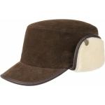 Reduzierte Dunkelbraune Lierys Army-Caps aus Leder für Damen Größe S für den für den Winter 