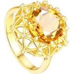 Nickelfreie Goldene Sterne Goldringe aus Gold 18 Karat mit Citrin Größe 63 zur Hochzeit 