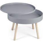 Graue Moderne Lifa-Living Runde Runde Couchtische 44 cm aus Holz mit Schublade Breite 0-50cm, Höhe 0-50cm, Tiefe 0-50cm 