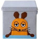 Hellgraue Aufbewahrungsboxen mit Deckel mit Maus-Motiv 
