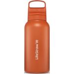 LifeStraw Go Serie Edelstahl Trinkflasche mit Wasserfilter - Kyoto Orange / 1 l