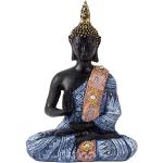 Schwarze Moderne 15 cm Buddha Figuren aus Kunststein 