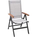 Hellgraue Gartenstühle Metall aus Polyrattan mit verstellbarer Rückenlehne Breite 50-100cm, Höhe 100-150cm, Tiefe 50-100cm 