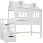 Weiße LIFETIME Kidsrooms Hochbetten mit Treppe Lackierte aus Massivholz 90x200 