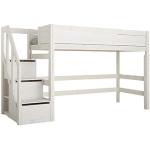 Weiße LIFETIME Kidsrooms Hochbetten mit Treppe aus Massivholz 90x200 