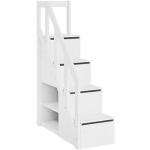 Lifetime Treppe mit Stauraum und Geländer für Hochbett und Etagenbett weiß lackiert