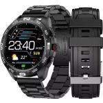 Schwarze Smartwatches mit Anruf-Funktion mit Bluetooth für Herren 