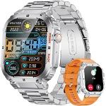 Silberne 5 Bar wasserdichte Wasserdichte Smartwatches mit Touchscreen-Zifferblatt mit Anruf-Funktion mit Bluetooth für Herren zum Schwimmen 