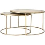 Goldene Runde Runde Tische 65 cm aus Metall Höhe 0-50cm 2-teilig 