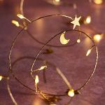 Goldene Sterne Arabische Sternlichterketten mit Weihnachts-Motiv mit Timer 