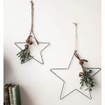 Lights4fun 2er Set Metall Sterne zum Aufhängen Fenster Weihnachtsdeko Innen 28 und 15cm
