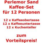 Sandfarbene Kaffeeservice aus Porzellan spülmaschinenfest 36-teilig 12 Personen 