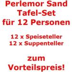 Sandfarbene Villeroy & Boch Like Tafelservice für 12 Personen mikrowellengeeignet 24-teilig 