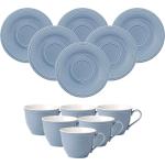 Blaue Villeroy & Boch Like Runde Kaffeetassen-Sets 250 ml strukturiert aus Porzellan 6-teilig 6 Personen 