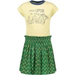 Reduzierte Gelbe Like Flo Rundhals-Ausschnitt Kinderkleider aus Viskose für Mädchen Größe 128 