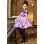 Lavendelfarbene Gepunktete Gemusterte Kinderkleider aus Baumwolle für Mädchen 