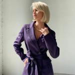 Violette Elegante Maxi Langmäntel aus Wolle für Damen für den für den Herbst 